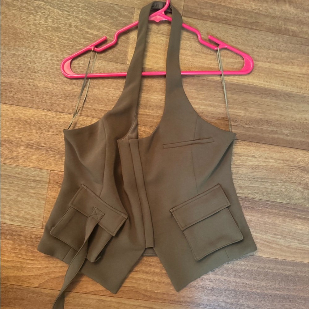Zara Olive Halter vest size L